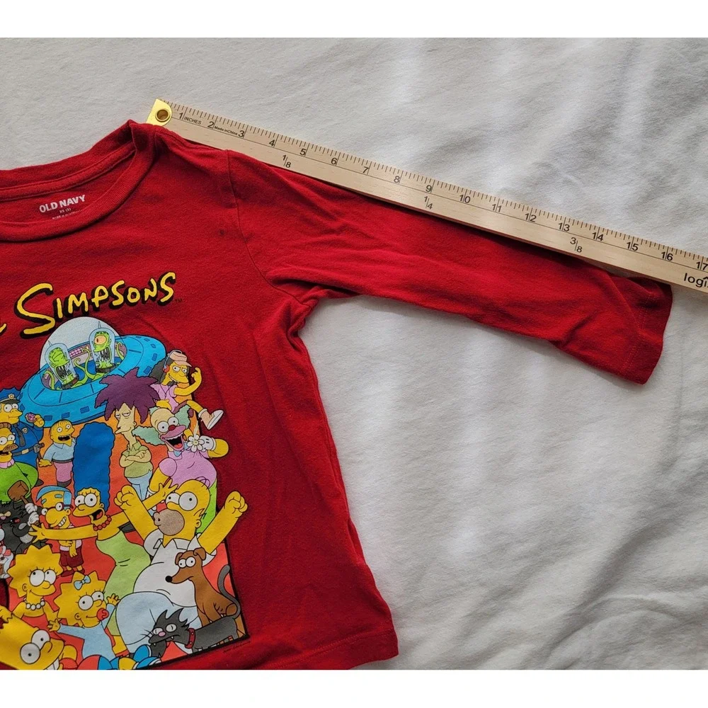 Old Navy Kids The Simpsons Graphic Long Sleeve T-Shirt Red Size XS 5 Cast Print